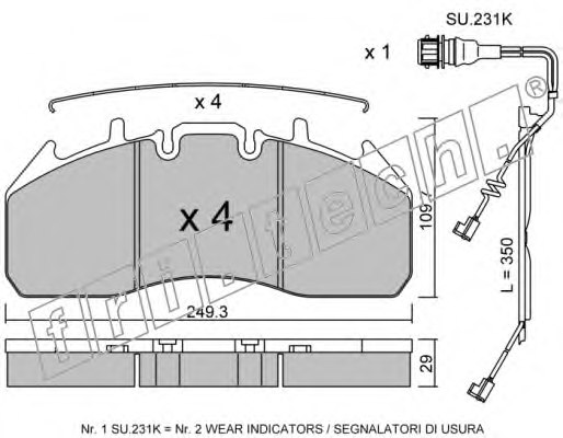 fri.tech. 825.0W Brake Pad Set, disc brake